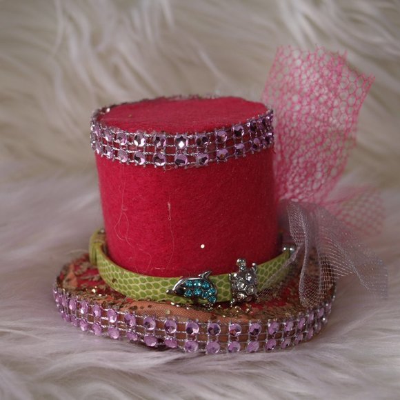 Grandma&Me Small Pink with Pink Rhinestones Hat HANDMADE - Picture 3 of 10